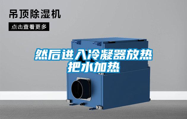 然后进入冷凝器放热把水加热