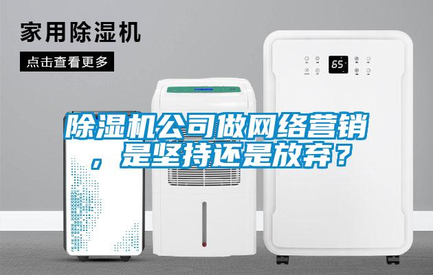 除湿机公司做网络营销，是坚持还是放弃？