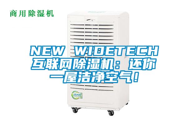 NEW WIDETECH互联网除湿机：还你一屋洁净空气！